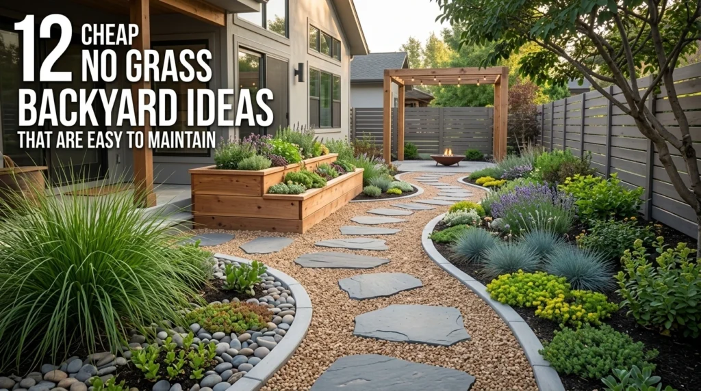 Cheap No Grass Backyard Ideas